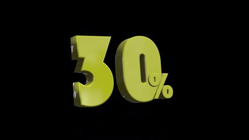 30 percent - Yellow 3D Animation
