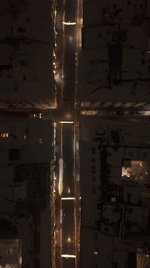 Topdown Winter Evening View of Krakow Old Quarter Streets