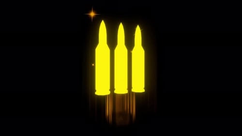Animated Neon Glowing Bullet Icons Loop