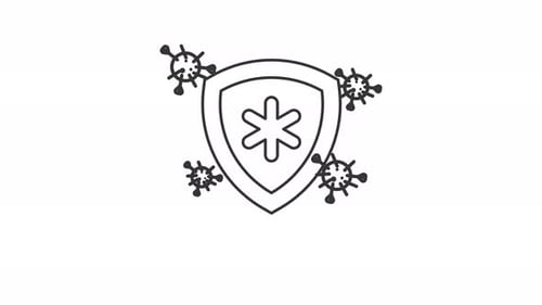 Animated Health Shield Protecting from Viruses