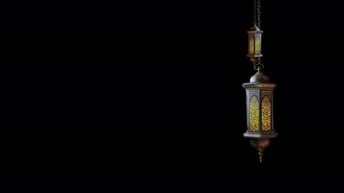 Lanterne de Ramadan avec boucle incluse avec canal Alpha