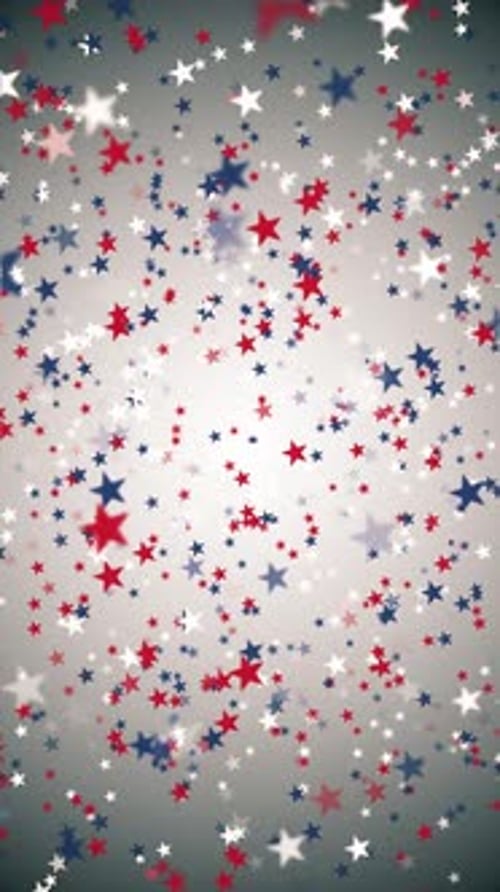 Vertical Video - Red White and Blue Stars USA Background