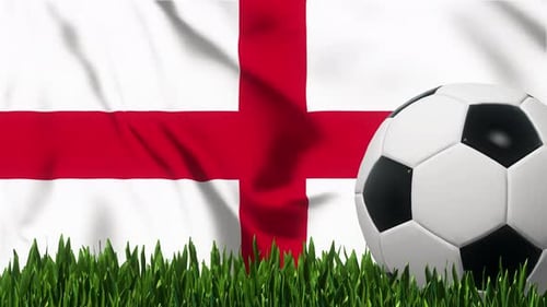 Soccer Background with England Flag 4K Looped