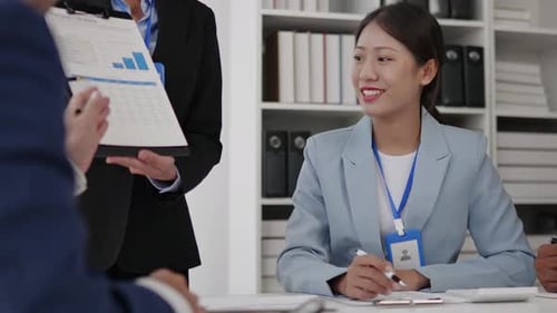 Close up of business hands are working and brainstorming on paperworks.