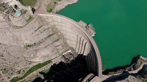 Electric Excavation with the Help of Water Aerial Photography of an Artificial Dam for Electricity
