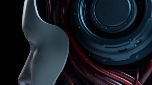 Portrait of artificial intelligence, robot technology concept