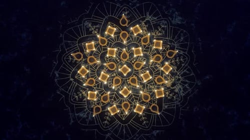 Diwali Animation - Lampes Diya rougeoyantes avec lumières de festival vibrantes