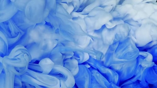 Abstract Blue and White Ink Swirls