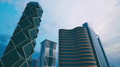 Dos edificios altos de pie uno al lado del otro