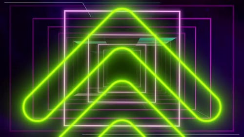 Square Room Blink Arrow Random Dance Floor Radio Waves Glow Colorful Vibrant Line Pop Tunnel Loop VJ