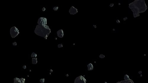 Sammlung von Asteroiden im Weltraum