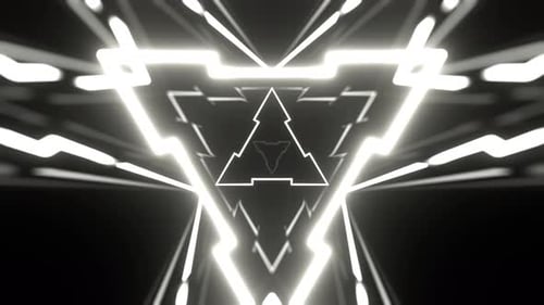 Red And White Strobe Light Effect In Abstract Tunnel Background VJ Loop In 4K