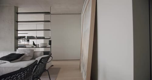 Modern Interior of Apartment with Minimalist Furniture