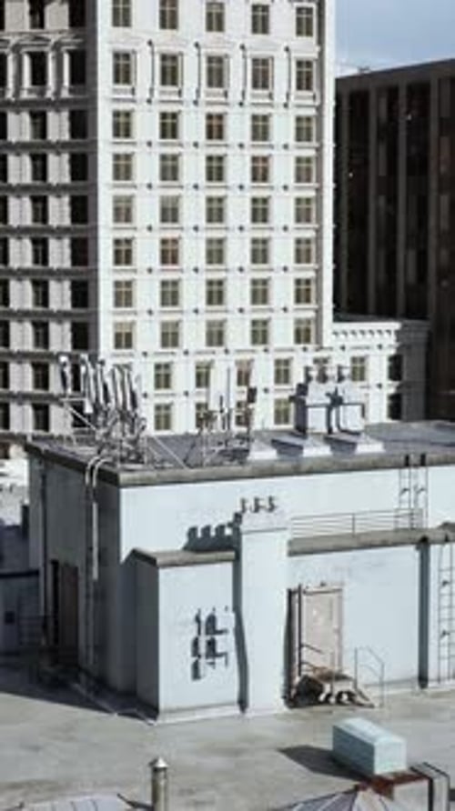 A Skyscraper with a Multitude of Windows and a Striking Roof Design