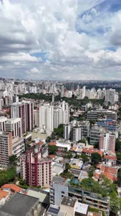 Vídeo aéreo acima do Parque Ibirapuera São Paulo em um dia ensolarado