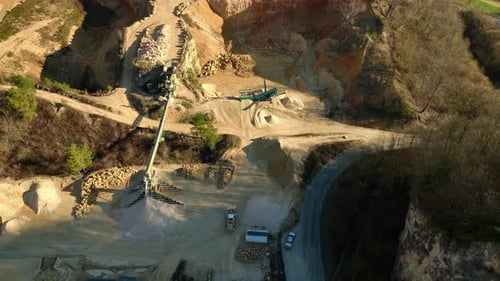 Aerial View of a Rock Quarry Operation