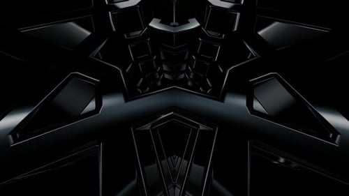 Abstract Geometric Dark Metal Tunnel Loop Animation
