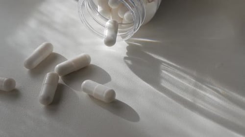 Close up of important supplement for a healthy living, zinc and magnesium as minerals for the body
