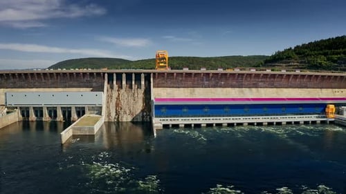 Hydroelectric power plant on river