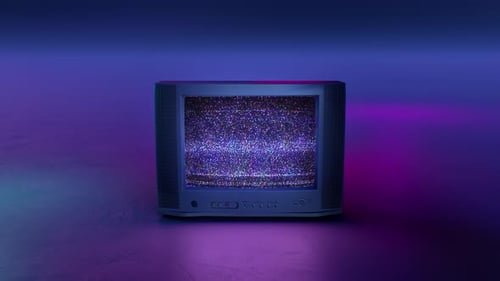 Retro CRT TV Static and Glitch Effect Animation