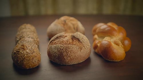 Bakery Concept of Homemade Breads Loaf Pastry Food Background