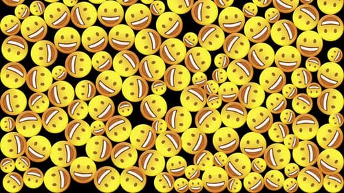 Animated Smiling Emoji Faces Background Pattern