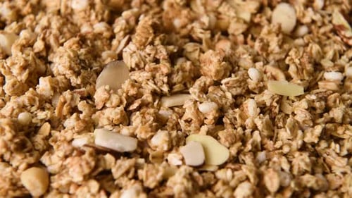 Close up detail shot of granola.