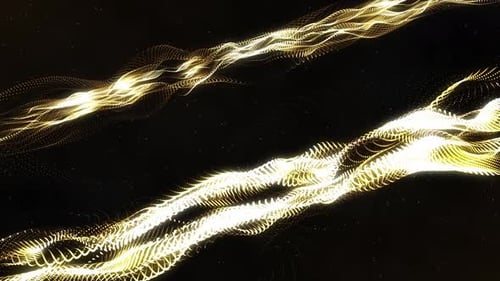 Abstract Golden Luxury Particle Wave Background