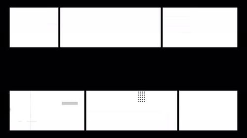 Collage-Kollektion: Glitchscreen-Effekt in zwei Zeilen mit quadratischen und rechteckigen Rahmen in einer Schleife