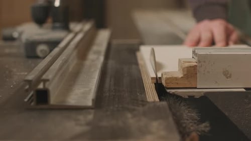Saw Machine Cutting Wood