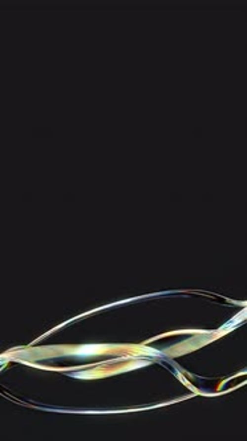 3D rendering of liquid iridescent smooth wave.