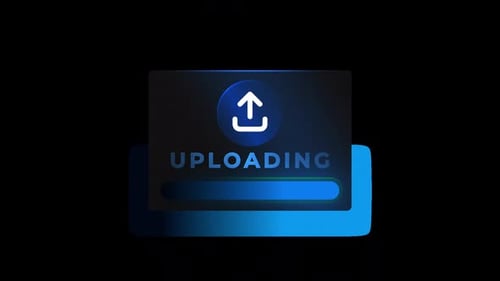 Futuristic Digital Upload Icon Progress Bar Animation