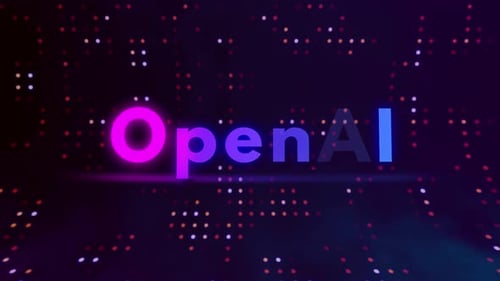 Effet de texte vacillant Open Ai avec animation d'arrière-plan numérique