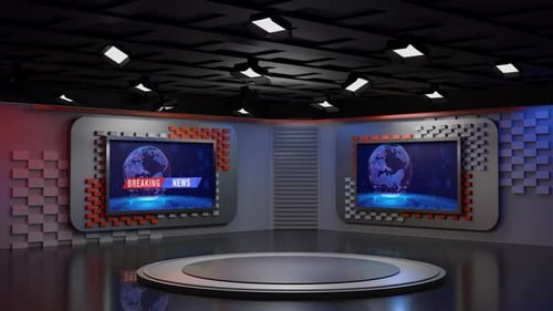 3D-Hintergrundschleife für virtuelle Nachrichtenstudios