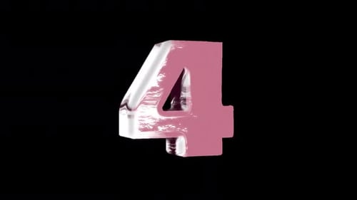 Rotating Glossy Pink Number 4 Element