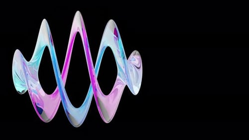 Abstract Iridescent Fluid Shape Rotating Animation