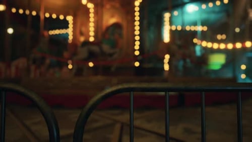 An Empty Amusement Park in the Evening Reveals Nostalgic Charm and Solitude