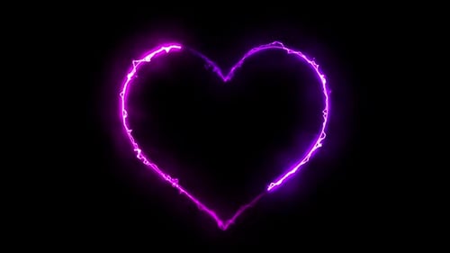 Dynamic Purple Neon Heart Outline Animation