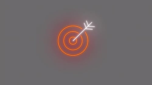 Neon Target Icon Animation Hitting Bullseye