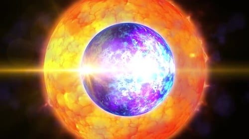 Vibrant Planet Orbiting a Bright Glowing Star in Cosmic Space