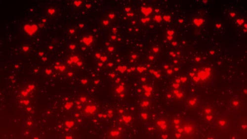 Glowing Hearts Valentines Day Background 4K Loop