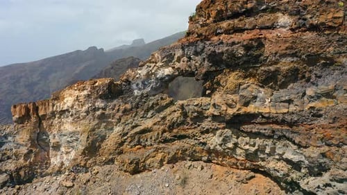 Tourist Attraction Mountain Cave Dangerous Route to the Top of Cliff