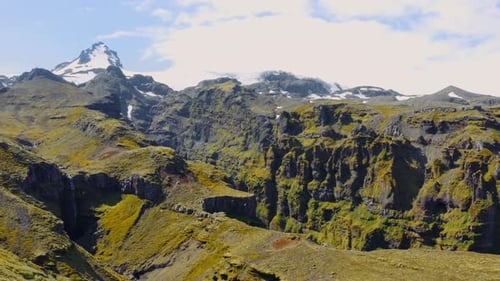 Aerial View of Majestic Mulagljufur Canyon. Unique Nature of Southern Iceland