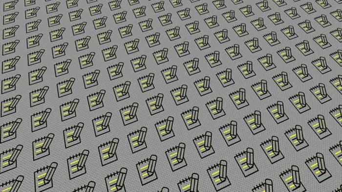 Seamless Loop of Animated Notepad and Pencil Icons, Backgrounds Motion ...
