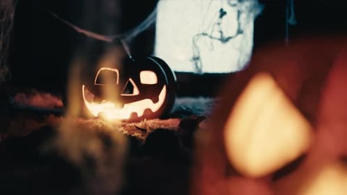 Halloween Pumpkins Glowing in the Dark