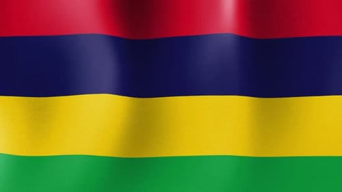 Realistic Waving Mauritius National Flag Animation