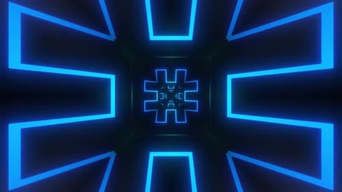 Dynamic blue neon tunnel animation for modern tech visuals