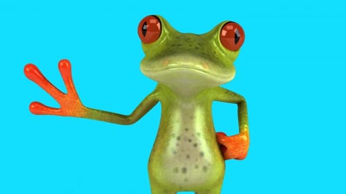 Fun 3D cartoon frog (with alpha channel included)