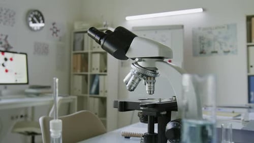 Microscope in a Medical Research Laboratory