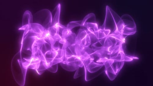 Abstract purple energy waves from futuristic hi-tech mesh particles